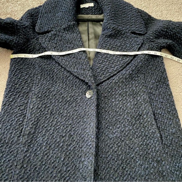 Calvin Klein Premium Wool Blend Bouclé Boyfriend Coat in Midnight Blue Size 6 - Picture 14 of 16